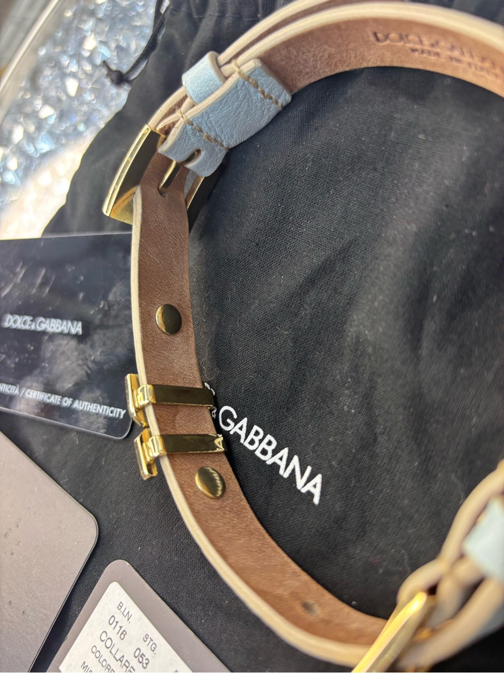 Dolce & Gabbana Celeste Leather dog collar nwot - Picture 5 of 12